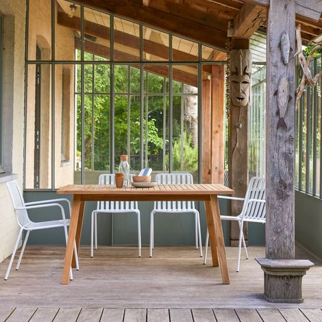 Table d'extérieur en bois de teck 140 Pamoa (1/5)