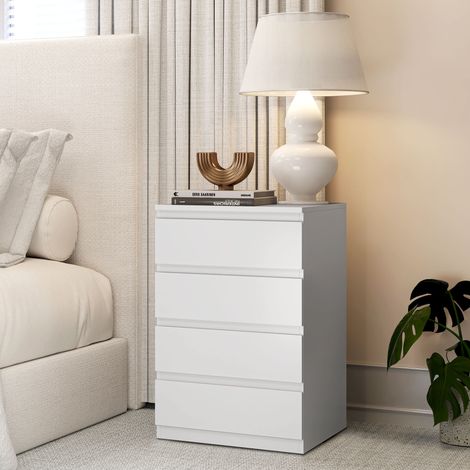 Cómoda 4 Cajones con Cierre Suave Cajonera para Salón Oficina Estilo Moderno 45x40x68 cm Blanco (1/5)