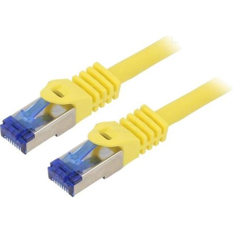 Cable reseau RJ45 male S-FTP Cat 6a jaune- 1.5m