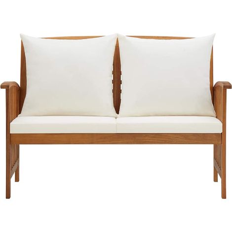 Maison Exclusive - Banco de jardín con cojines 119 cm madera maci (1/5)