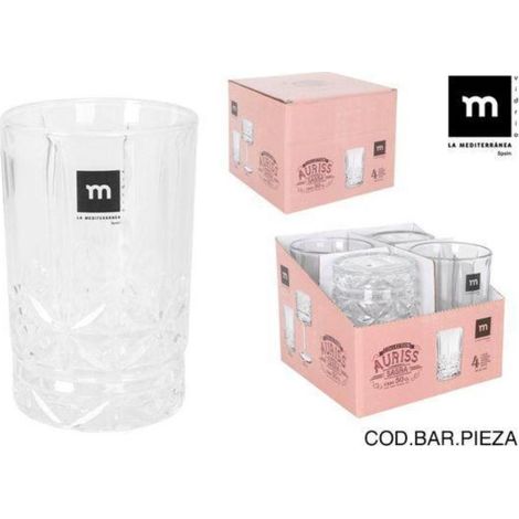 50 cls vaso cristal tallado vintage auriss sagra - caja 4 unidades