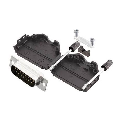 MH Connectors MHDPPK15-DB15P-K Kit embase SUB-D mâle 180 ° Nombre de pôles: 15 fût à souder 1 pc(s) (1/2)