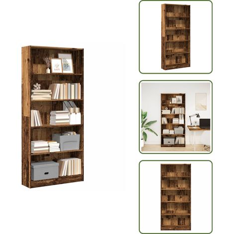 Bücherregal Altholz-Optik 80x24x176 cm Holzwerkstoff - Bücherregal - Bücherregale - Bücherschrank - Bücherschränke (1/5)