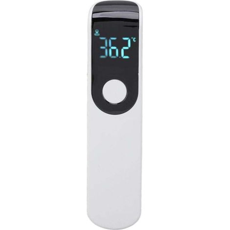 Pistolet thermomètre infrarouge sans contact portable, thermomètre frontal numérique pour hôtels et maison. Design blanc, facile à utiliser et fiable. (1/4)