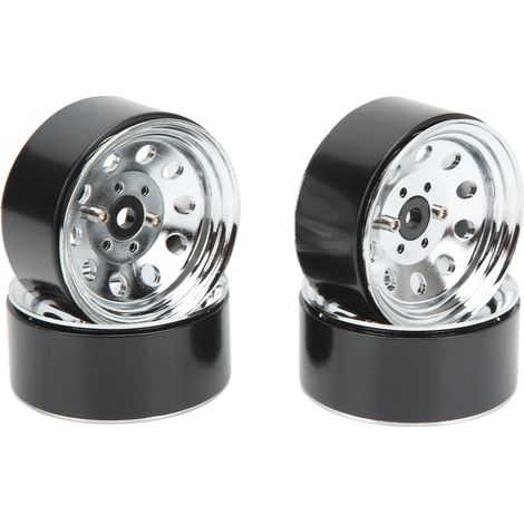 Satz mit 4 RC 1,9 Zoll Beadlock-Radnaben aus verschleißfestem und wiederverwendbarem Eisen, silberfarben. (1/5)