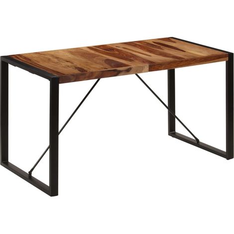 Table de salon salle à manger design 140 cm bois de sesham massif