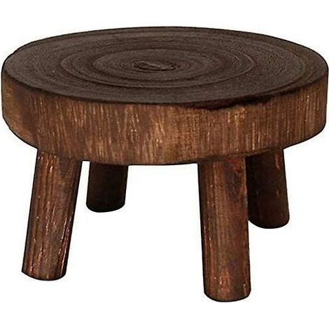 Tabouret pour pot de fleurs, tabouret rond en bois, support pour plantes, support robuste pour pot de fleurs (1/5)