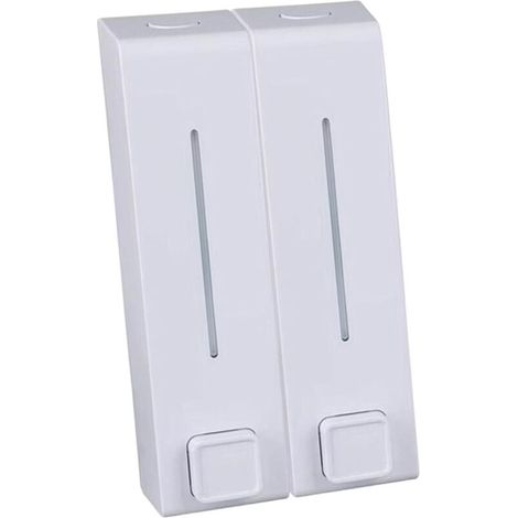 Lntyq Distributeur de Pompe de Douche Mural 2 en 1 pour Salle de Bain et Organisateur pour shampooing, Savon, après-shampooing, Gel Douche, pour Salle de, Blanche