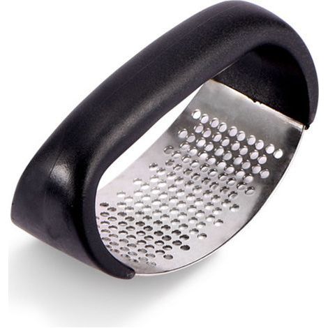 Ringförmige Knoblauchpresse aus Edelstahl mit schwarzem Griff, multifunktionale Knoblauchmühle für die Küche (1/5)