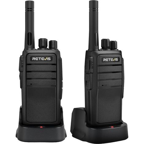 Talkie Walkie Longue Portée, Rechargeable Ham Radio pour Adultes, Professionnels Portable Radio Bidirectionnelle pour Camping Chasse(Noir, 2 Pcs) (1/5)