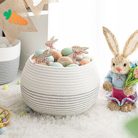 Panier Rangement Coton Rond 25x21cm (1/3)