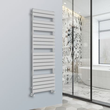 Flat Panel Heated Towel Rail Bathroom Rad Radiator Chrome 1800x600mm