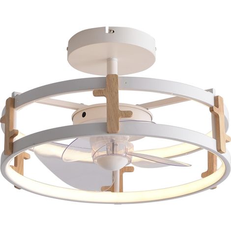 Lampada a ventola a LED con dettagli in legno PURLINE CEILY WOOD