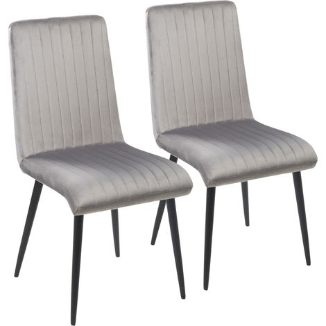 Sedie da Cucina Imbottite Salvaspazio con Gambe Acciaio, 43x58x90 cm, Grigio e Nero (1/5)