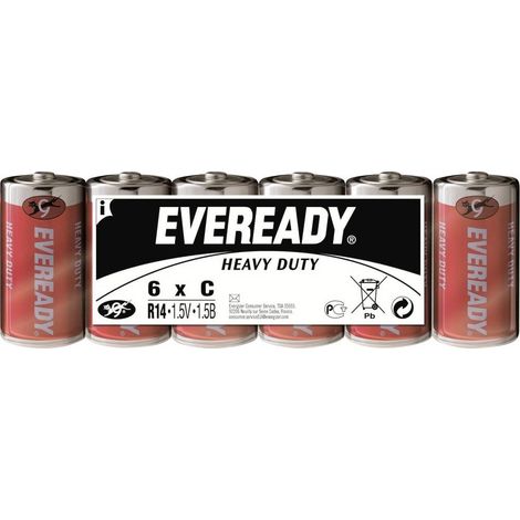 Eveready SHD Batteria 1/2 Torcia (C) Zinco carbone 1.5 V 6 pz.