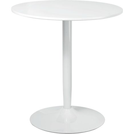 Minimalist White Dining Table for Two-75HxΦ70cm Perfect for Modern Spaces (1/5)