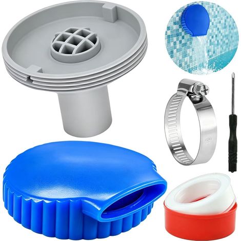 Buse d entrée et de sortie d eau pour piscine diamètre 32 mm compatible avec les piscines Intex et Bestway à parois en acier accessoire de remplacement pour système de filtration (1/5)