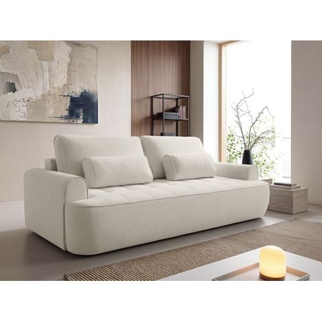 Sofa 3-Sitzer mit Schlaffunktion HUNTER in Stoff Soft Beige (1/5)