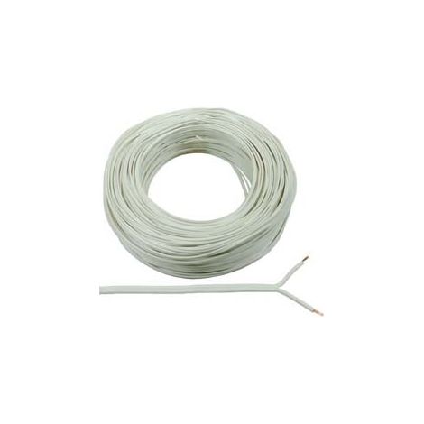 CAVO ELETTRICO BIPOLARE PIATTINA COSTA STRETTA BIANCO- - 2x mmq.0,50 colore bianco - 100 mt