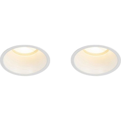 QAZQA Dept Spot encastrable - lot de 2 - 10.5x10.5x10.4cm - à intensité réglable - IP44 - Rond - Blanc (1/5)