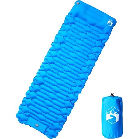 Selbstaufblasende Isomatte mit Kissen Blau