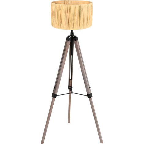 Mexlite - lampada da terra - Triek - nero - erba legno - Ø 75cm -