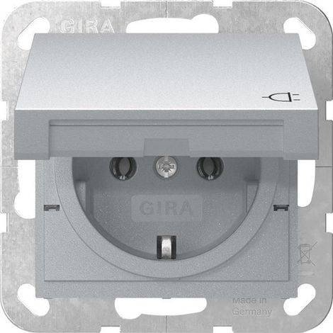 Gira SCHUKO-Steckd. KD System 55 F Alu [445426], 4454 26