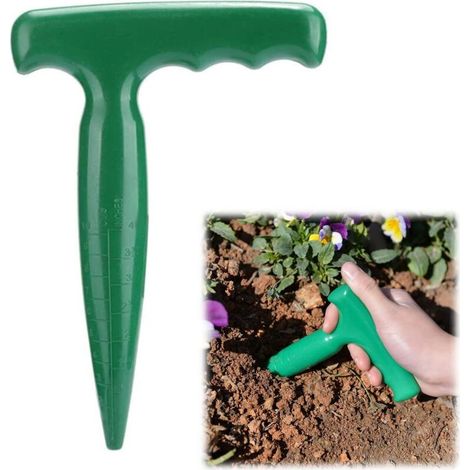 Perforateur de Sol Portatif,Outil de Semis de Perforateur,Plastique Perforateur,Plastique Planteur,Perforateur de Jardin pour la Transplantation de Culture de Légumes de Plante,1PC Vert (1/5)