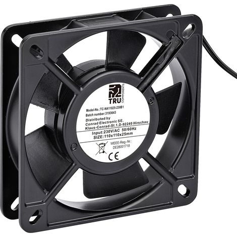 TRU COMPONENTS TC-NA11025-230B1 Axiallüfter 230 V/AC 100 m³/h (L x B x H) 110 x 110 x 25 mm