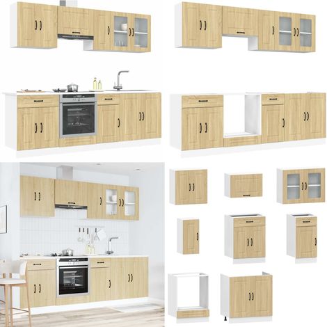 vidaXL 8-tlg. Küchenschrank-Set Kalmar Sonoma-Eiche Holzwerkstoff (1/5)