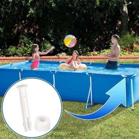 12 Kunststoffstift, Intex-Schwimmbad-Ersatzteile, Kunststoff-Schwimmbadstift, für die meisten Rahmenpools – rechteckiger/runder Pool (6 cm) (1/3)