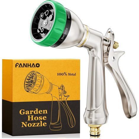 Pistolet Arrosage 100% métal, pistolet d'arrosage avec 7 modes de pulvérisation, déclencheur arrière ergonomique, pulvérisateur haute pression pour arroser les plantes, laver la voiture (1/5)