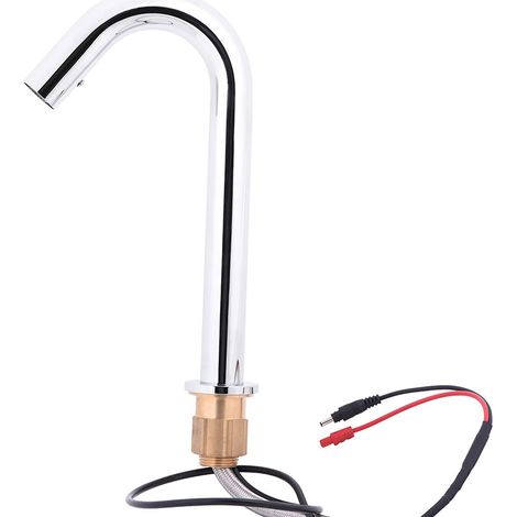 Robinet d'eau automatique en laiton avec capteur infrarouge et flexible pour lavabo de salle de bain ou évier de cuisine. (1/5)