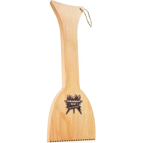 GRATTOIR DE NETTOYAGE POUR GRILLE DE BARBECUE, EN BOIS, AVEC RAINURES, NETTOYANT EN PIN