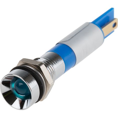Voyant LED lumineux  Bleu RS PRO, dia. 8mm, 12V c.c. ( Prix pour 1 )