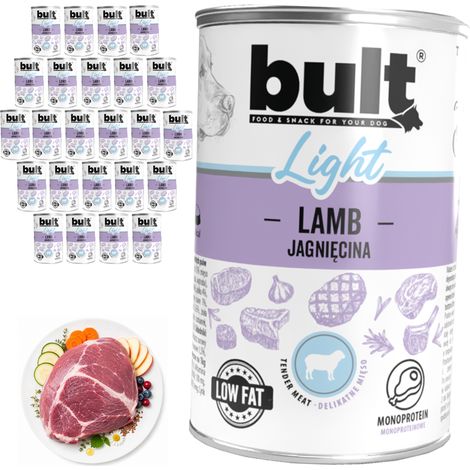 BULT LIGHT Nassfutter für Hunde, Lamm, Dose, 24 x 400 g (1/2)
