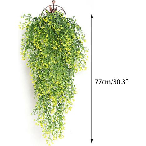 Fausse plante de saule de l'Amirauté, 77 cm, en plastique réaliste, à suspendre au mur, pour la décoration de bureau ou de salon, violette. (1/5)
