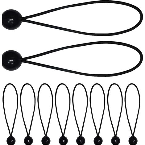 Lot de 10 tendeurs élastiques pour bâche avec enrouleurs - Attaches élastiques extensibles pour bâche, tendeurs élastiques robustes (1/5)