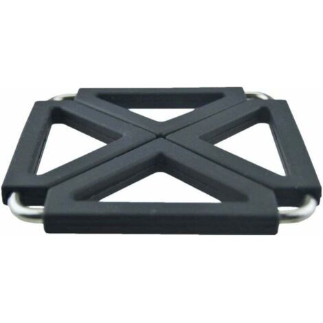 QORVA-Dessous de plat pliable, réglable et extensible en métal et siliCône, Noir , Taille unique-Fei Yu