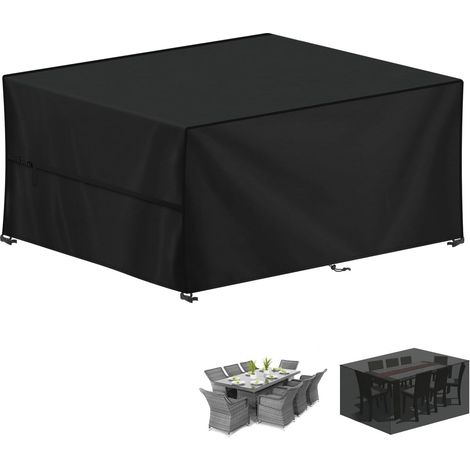 Housse Table Jardin, 420D Oxford Bâche Table de Jardin Imperméable Bache de Protection Exterieur Salon de Jardin, Housse pour Mobilier de Jardin, Ensembles de Table et de Canapé, 245x185x100cm (1/5)