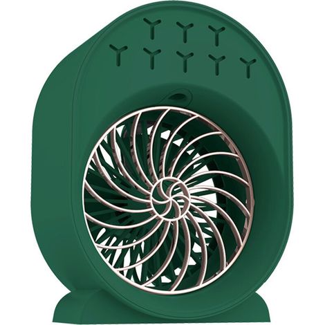 Mini condizionatore d'aria personale ricaricabile tramite USB, 3 velocità, con luce LED, per casa e ufficio (verde) (1/4)