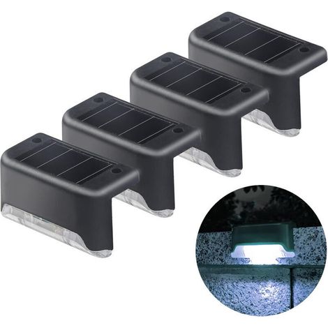 4 Pcs Solar Deck Lights, Solar Step Lights, Waterproof LED Solar Lights, Solar Lights for Garden, Outdoor Stairs, Steps Fence, Courtyard, Patio and Path (1/5)