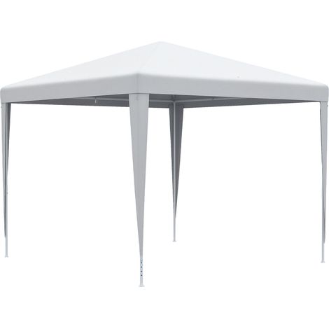 Tonnelle 2,7 x 2,7 m Barnum de Jardin métal époxy Toile PE Haute densité Blanc