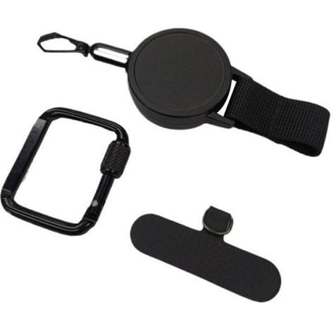 Cordon antivol pour téléphone portable, cordon rétractable, mousqueton sécurisé, attache facile, design léger, 20 cm, pou (1/5)