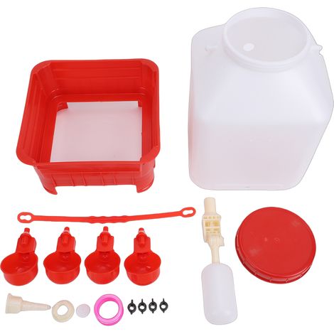 Abreuvoir automatique pour volaille, grande capacité 10l, multifonctionnel, 4 bols, distributeur d'eau pour poulet, ferme (1/5)