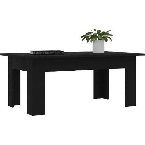 Table basse rectangulaire bois noir Léonie (1/5)