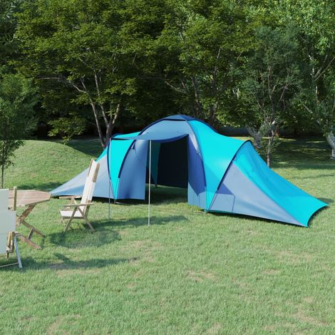 Tente de camping,Tonnelle Pliante de Jardin 6 personnes Bleu et bleu clair -11928 (1/5)