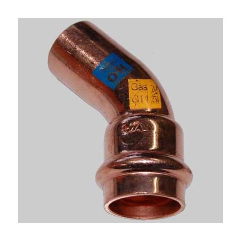 CURVA RAME A PRESSARE 45  ° MASCHIO/FEMMINA  35 x 35     MADE IN ITALY