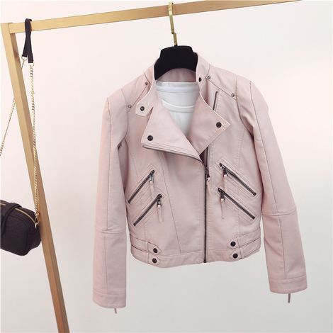 Blouson moto homme coupe slim 2024 automne printemps, veste en cuir PU imitation, perfecto ajusté, style urbain, taille fine. (1/5)