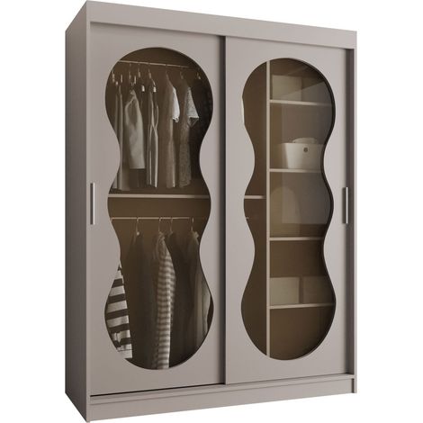 Armario Hartford 528, Cachemira, 200x150x62cm, Puertas de armario: Correderas, Número de estantes: 5 (1/5)